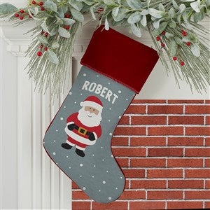 Santa and Friends Personalized Burgundy Christmas Stockings - 37671-B