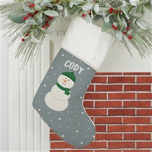 Santa and Friends Personalized Ivory Christmas Stockings - 37671-I