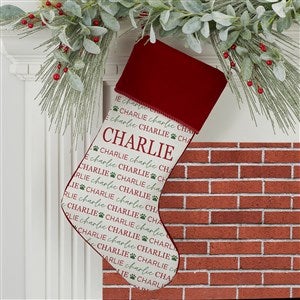 Personalized Pet Christmas Stockings - Pawfect Pet - Burgundy - 37675-B