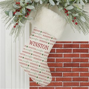 Personalized Pet Christmas Stockings - Pawfect Pet - Ivory Faux Fur - 37675-IF