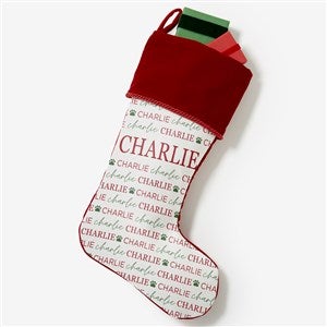 Pawfect Pet  Personalized Burgundy Christmas Stockings - 37675-B