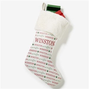 Pawfect Pet Personalized Ivory Faux Fur Christmas Stockings - 37675-IF