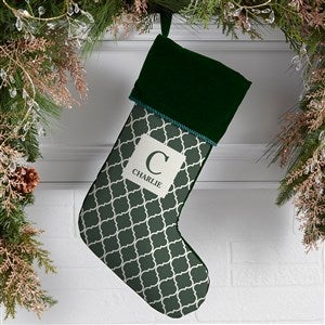 Christmas Custom Pattern Personalized Green Christmas Stockings - 37676-G