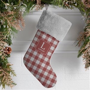 Christmas Custom Pattern Personalized Grey Faux Fur Christmas Stockings - 37676-GF