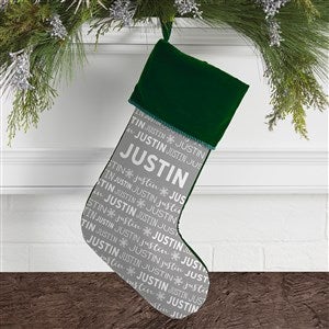 Snowflake Name Personalized Green Christmas Stockings - 37677-G