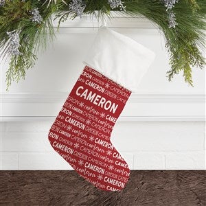 Snowflake Name Personalized Ivory Christmas Stockings - 37677-I