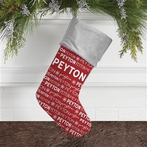 Snowflake Name Personalized Grey Christmas Stockings - 37677-GR