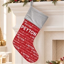 Snowflake Name Personalized Grey Christmas Stockings - 37677-GR