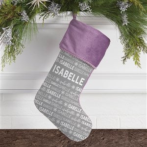 Personalized Christmas Stockings - Repeating Name - Purple - 37677-P