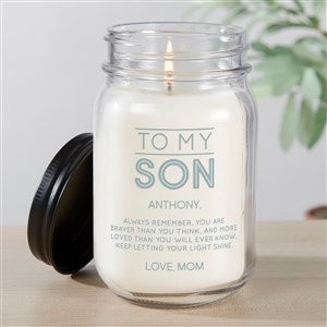 To My Son Personalized Farmhouse Candle Jar - 37690