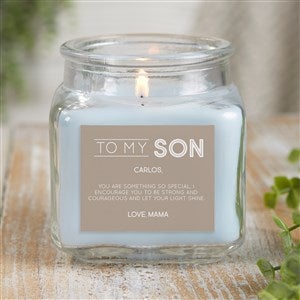 To My Son Personalized 10 oz. Linen Candle Jar - 37692-10CW