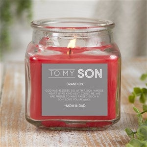 To My Son Personalized 10 oz. Cinnamon Spice Candle Jar - 37692-10CS