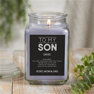 To My Son Personalized 18 oz. Lilac Candle Jar - 37692-18LM