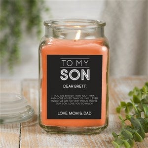 To My Son Personalized 18 oz. Pumpkin Spice Candle Jar - 37692-18WC