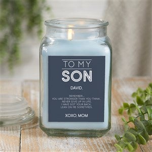 To My Son Personalized 18 oz. Linen Candle Jar - 37692-18CW
