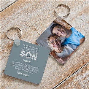 To My Son Personalized Photo Keychain - 37693