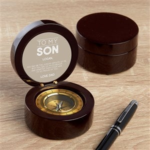 To My Son Personalized Navigator Compass-Mahogany - 37697-MHY