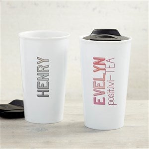 Ombre Name Personalized 12 oz. Double-Wall Ceramic Travel Mug - 37710