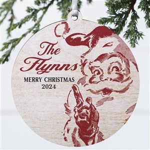 Retro Santa Personalized Ornament- 3.75" Wood - 1 Sided - 37728-1W