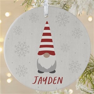 Christmas Gnome Personalized Ornament- 3.75" Matte - 1 Sided - 37729-1L