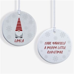 Christmas Gnome Personalized Ornament- 2.85 Glossy - 2 Sided - 37729-2S
