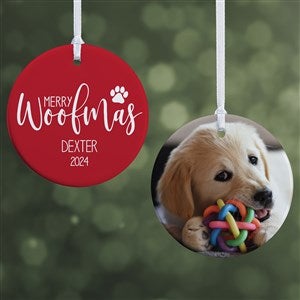 Merry Woofmas Personalized Ornament- 2.85 Glossy - 2 Sided - 37731-2S