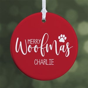 Merry Woofmas Personalized Ornament- 2.85" Glossy - 1 Sided - 37731-1S