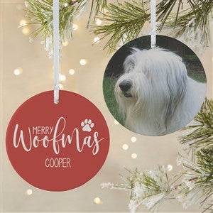 Merry Woofmas Personalized Ornament- 3.75 Matte - 2 Sided - 37731-2L