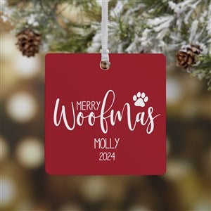 Merry Woofmas Personalized Ornament- 2.75" Metal - 1 Sided - 37731-1M