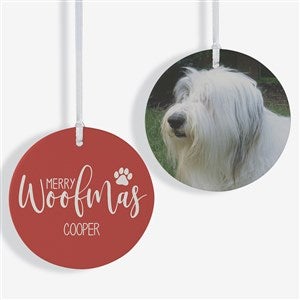 Merry Woofmas Personalized Ornament- 3.75 Matte - 2 Sided - 37731-2L