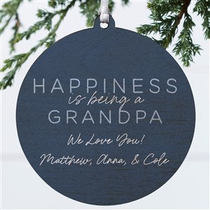 Happiness Is Being A Grandparent Personalized Ornament- 3.75" wood - 1 Sided - 37732-1W