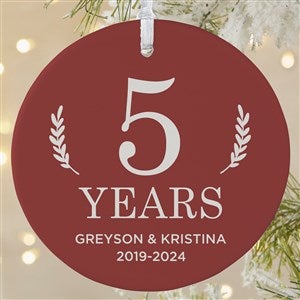 Love Everlasting Personalized Anniversary Ornament - 3.75" Matte - 1 Sided - 37733-1L