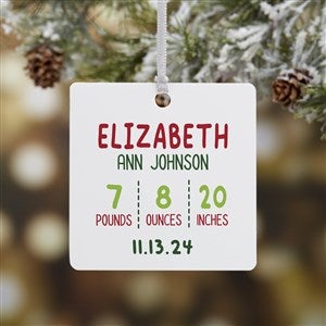 Newly Loved Baby Info Personalized Christmas Ornament- 2.75" Metal - 1 Sided - 37734-1M