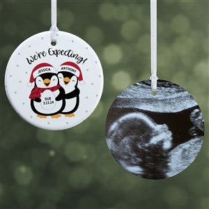 Were Expecting Penguin Personalized Photo Ornament- 2.85" Glossy - 2 Sided - 37735-2S