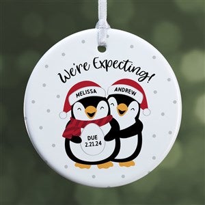 Were Expecting Penguin Personalized Ornament- 2.85" Glossy - 1 Sided - 37735-1S