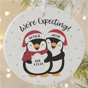 Were Expecting Penguin Personalized Ornament- 3.75" Matte - 1 Sided - 37735-1L