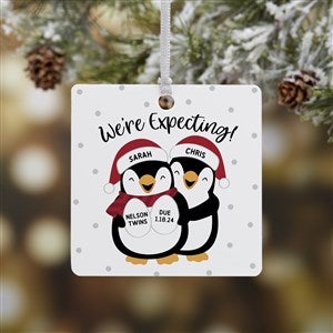 Were Expecting Penguin Personalized Ornament- 2.75" Metal - 1 Sided - 37735-1M