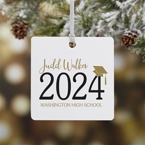 Classic Graduation Personalized Ornament- 2.75" Metal - 1 Sided - 37737-1M