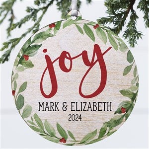 Watercolor Wreath Personalized Ornament- 3.75" wood - 1 Sided - 37746-1W