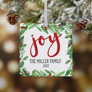 Watercolor Wreath Personalized Ornament- 2.75