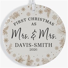 Gold Foliage Wedding Personalized Ornament- 3.75 Matte - 1 Sided - 37747-1L