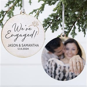 Were Engaged Personalized Photo Ornament- 3.75" Matte - 2 Sided - 37766-2L