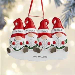 Gnome Family Personalized Ornament- 4 Name - 37767-4