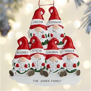 Gnome Family Personalized Ornament- 6 Name - 37767-6