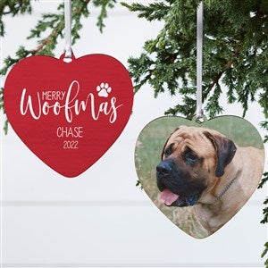 Merry Woofmas Personalized Heart Ornament- 4