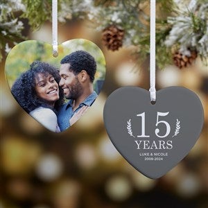 Love Everlasting Personalized Heart Ornament- 3.25" Glossy - 2 Sided - 37776-2