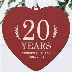 Love Everlasting Personalized Heart Ornament- 4 Wood - 1 Sided - 37776-1W