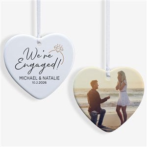 Were Engaged Personalized Photo Heart Ornament- 3.25 Glossy - 2 Sided - 37784-2