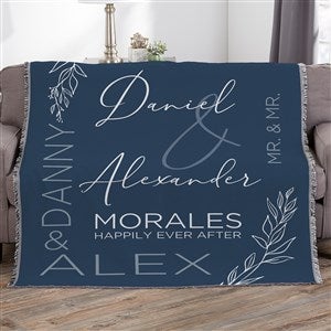 Elegant Couple Personalized Wedding Woven Throw Blanket - 50x60 - 37819-A