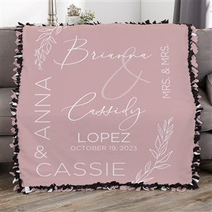 Elegant Couple Personalized Wedding 50x60 Tie Blanket - 37819-T